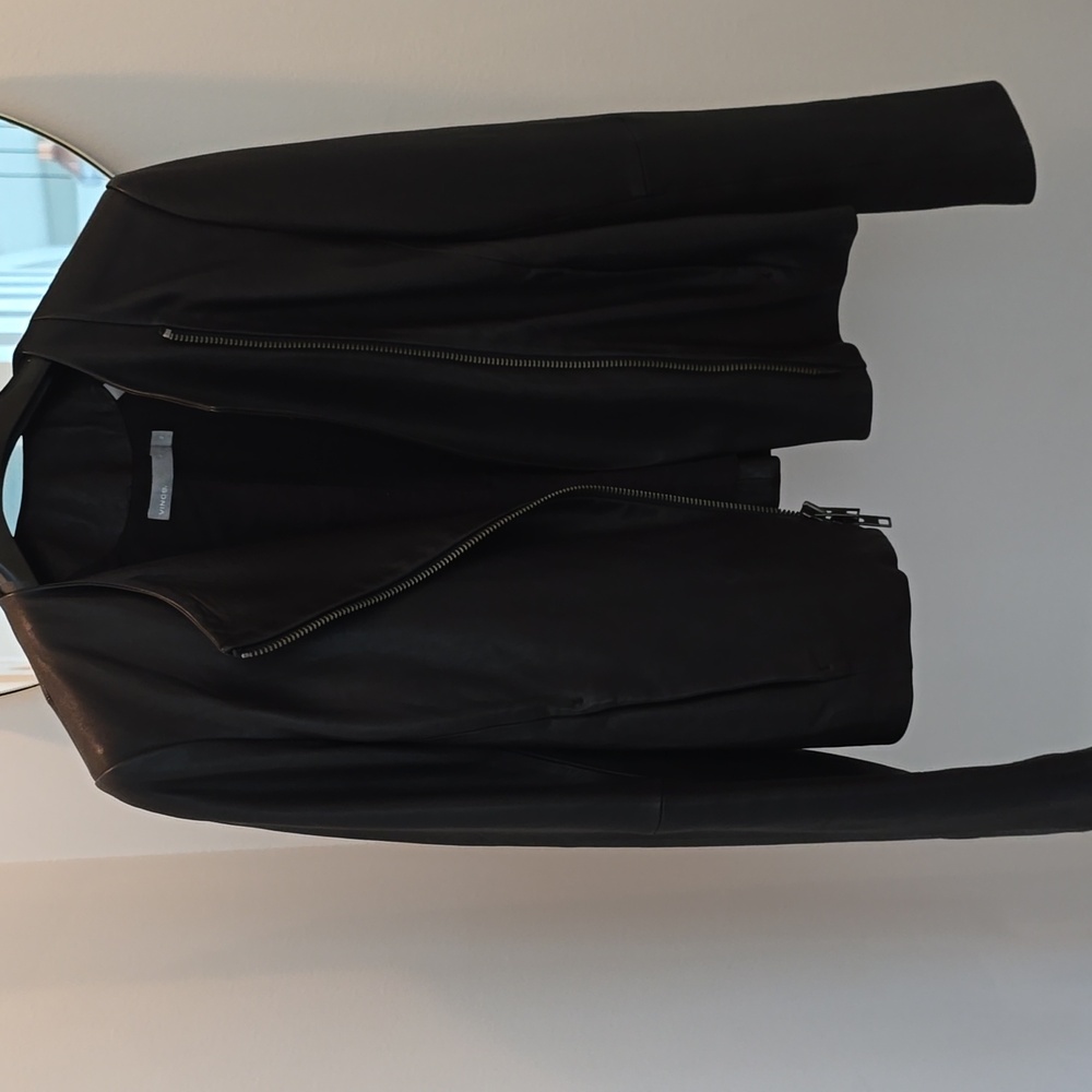 VINCE black lamb leather jacket xs